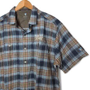 Kuhl Skorpio Plaid Shirt Men's Samuel Adams Embroidered Logo Camp Lager Beer XL